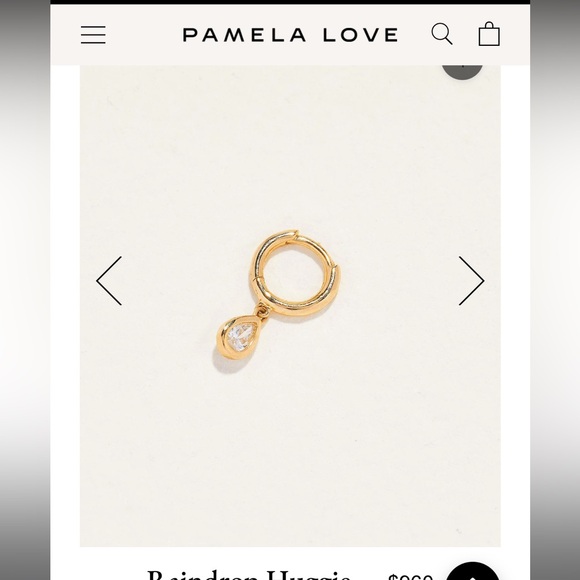 Pamela Love Diamond Raindrop Huggie (Single) - Picture 7 of 10